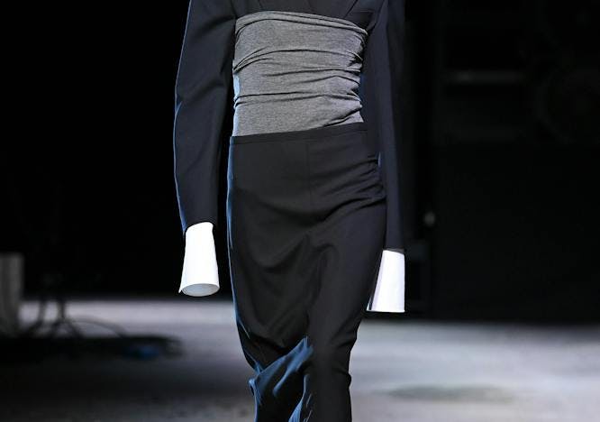 clothing apparel sleeve fashion long sleeve female person human runway