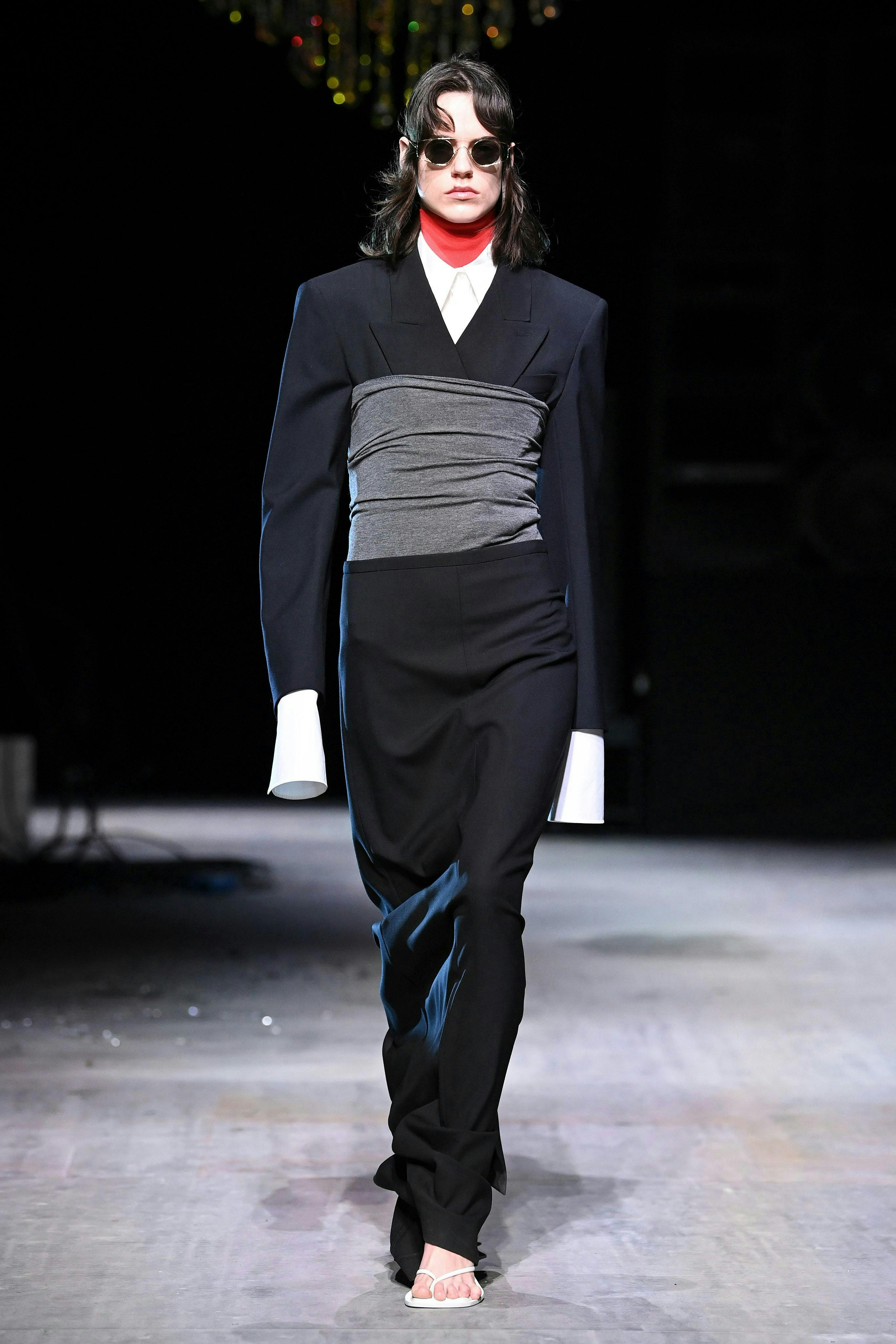 clothing apparel sleeve fashion long sleeve female person human runway