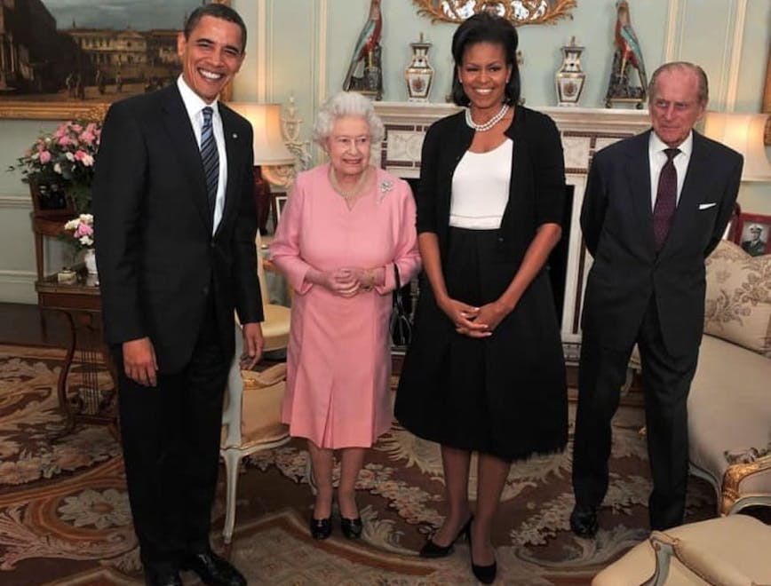 Michelle Obama, Barack Obama, rainha Elizabeth, prínicpe Philip