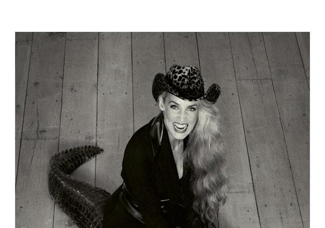 photography face person portrait adult female woman shoe hat crocodile