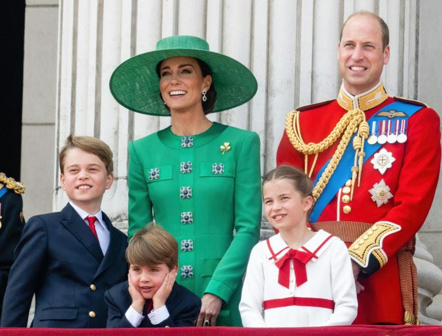 George, Kate Middleton, Louis, Charlotte e William (Foto: Getty Images)