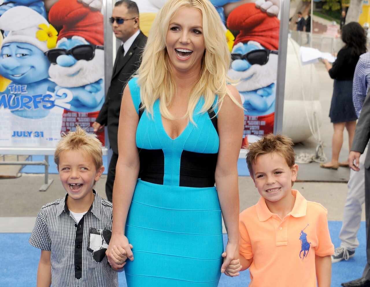 Britney Spears e seus filhos Preston e Jayden em 2013