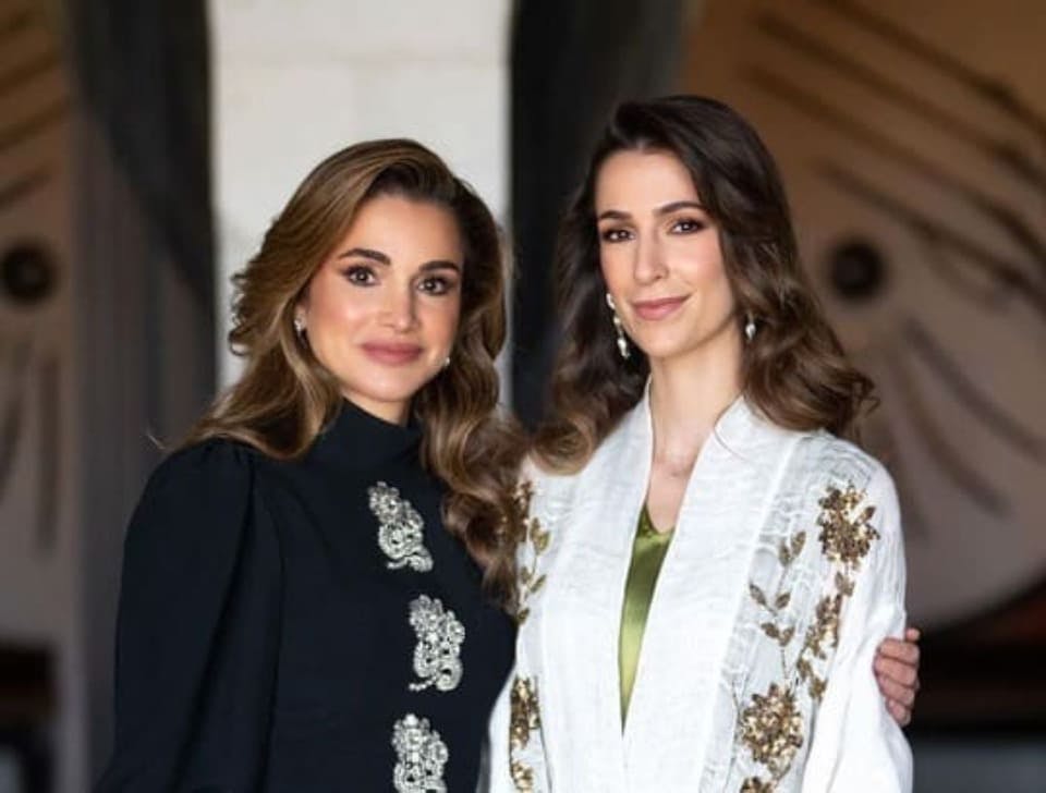 Rainha Rania e a nora Rajwa Al-Saif