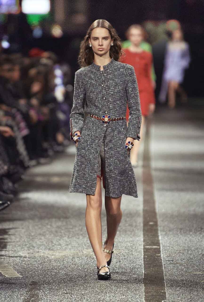 lady person adult female woman coat fashion formal wear dress runway
