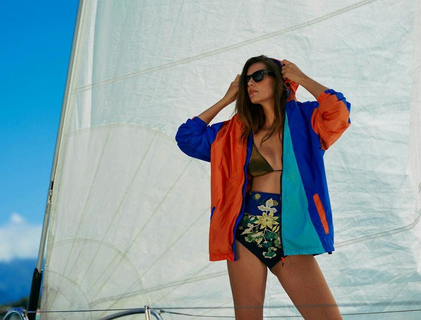 vest sailboat coat jacket photography portrait long sleeve sunglasses shorts lifejacket