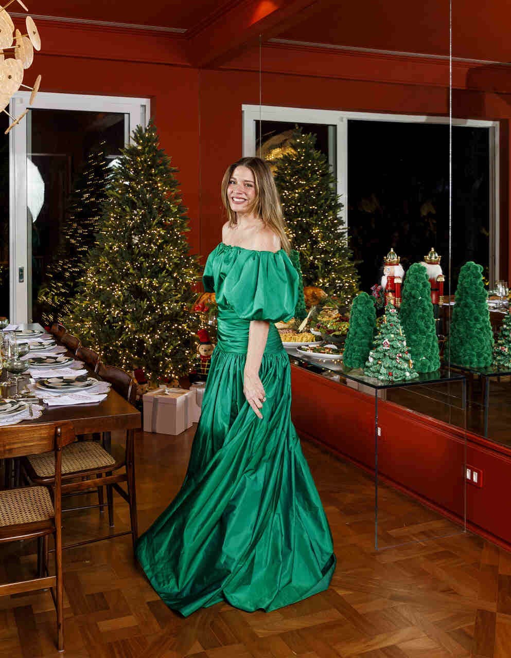 dress formal wear adult female person woman christmas decorations fashion evening dress gown