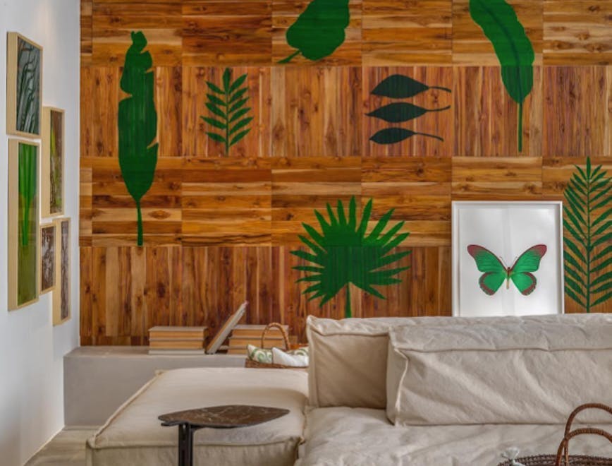 indoors interior design wood panels wood hardwood stained wood art painting
