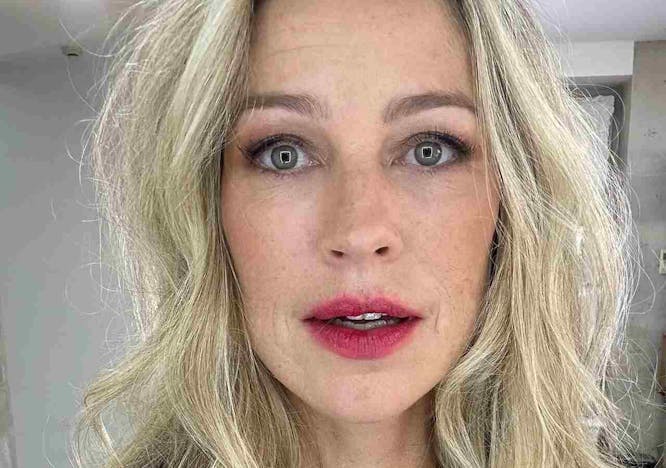 blonde hair person head face portrait adult female woman lipstick
