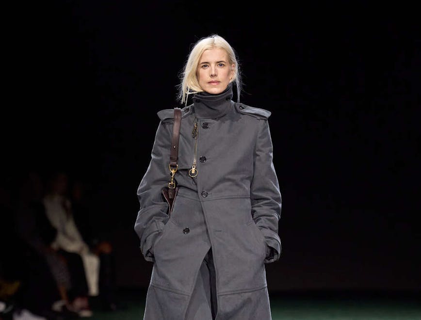 clothing coat overcoat fashion lady person