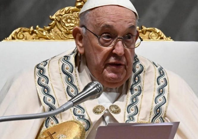 person pope face head accessories glasses
