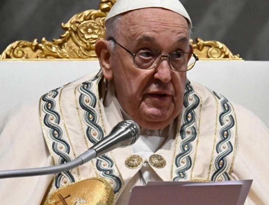 person pope face head accessories glasses