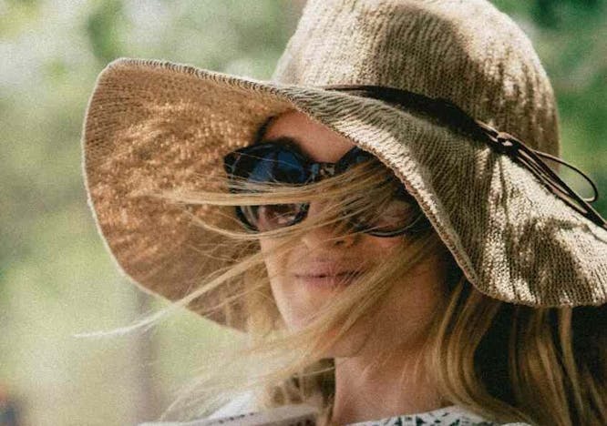 clothing hat sun hat accessories sunglasses person head face